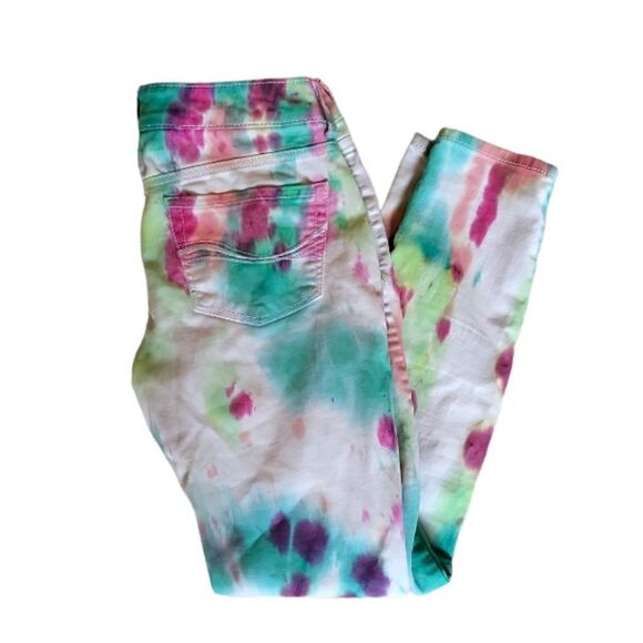SO Clorful Pastel Tie Dyed‎ Low Rise Jeggings Pants Jeans Size 5 - Picture 4 of 9